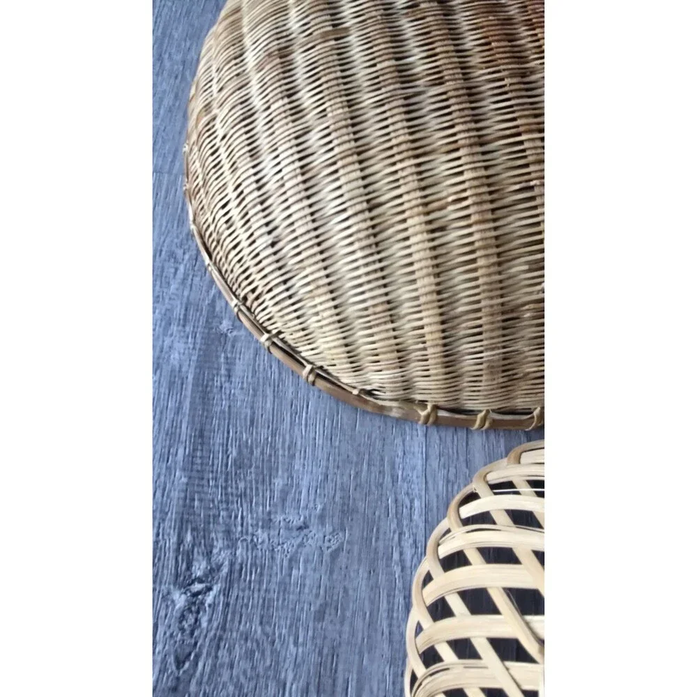 Lot Of 5 Wicker Rattan Basket Decor Boho Vintage Decor Wall / Storage - Picture 5 of 13